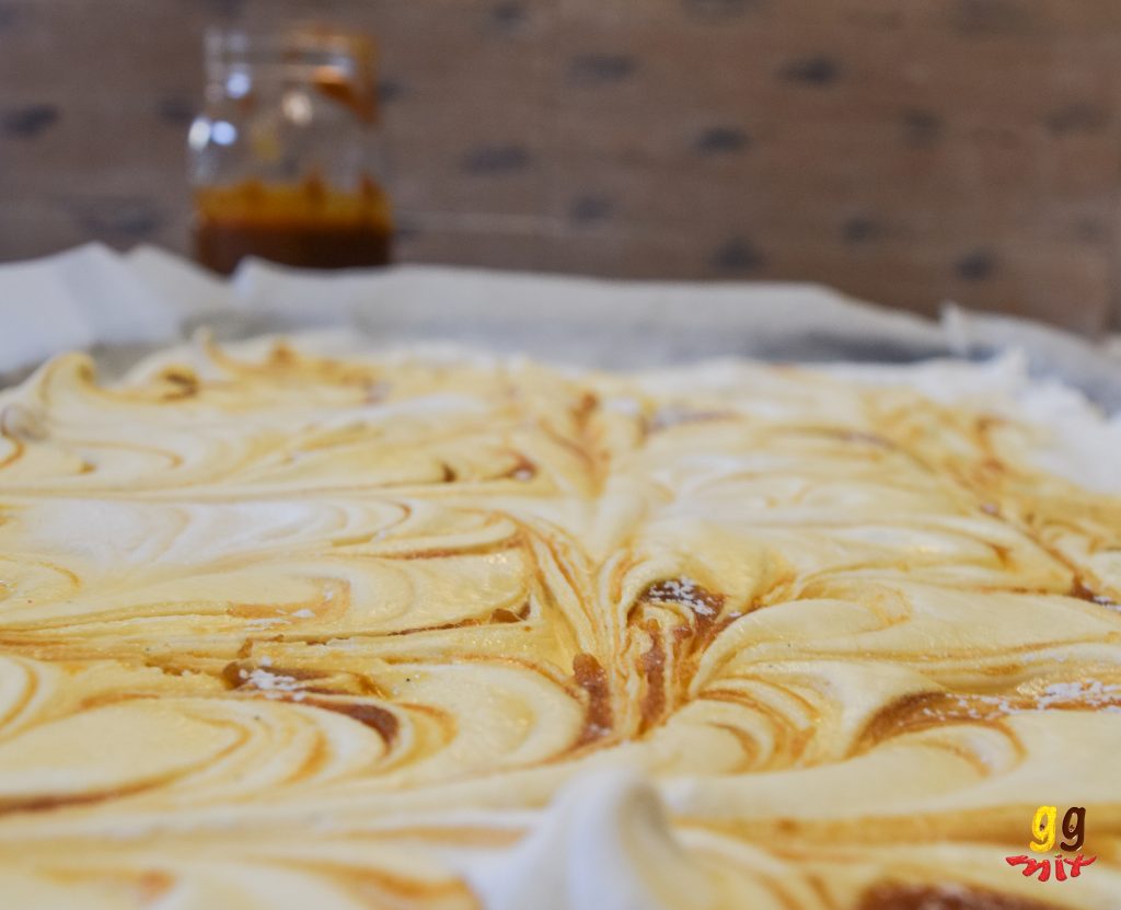 a tray of homemade salted caramel marshmallow